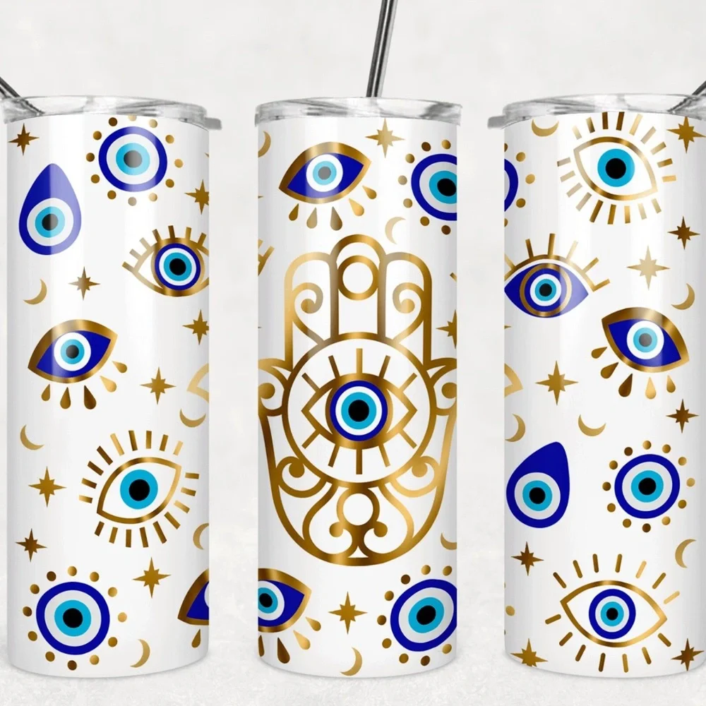 Hamsa Evil Eye Tumbler - Picture 2 of 3